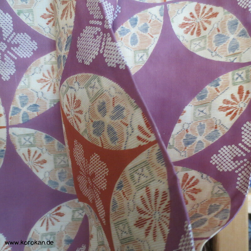 Shippo in mauve beige Seide Juban Unterkimono