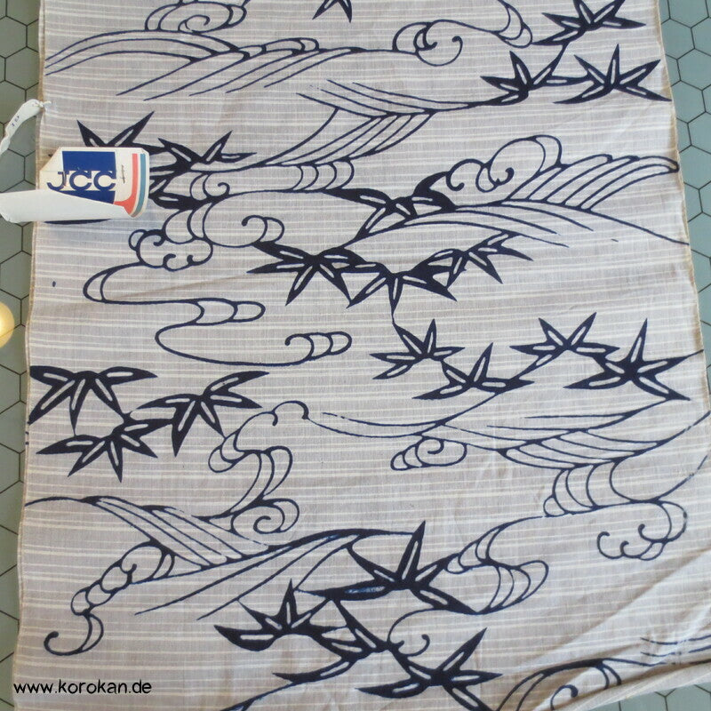 Bambus auf hellgrau Yukata Kimono Stoff