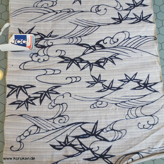 Bambus auf hellgrau Yukata Kimono Stoff