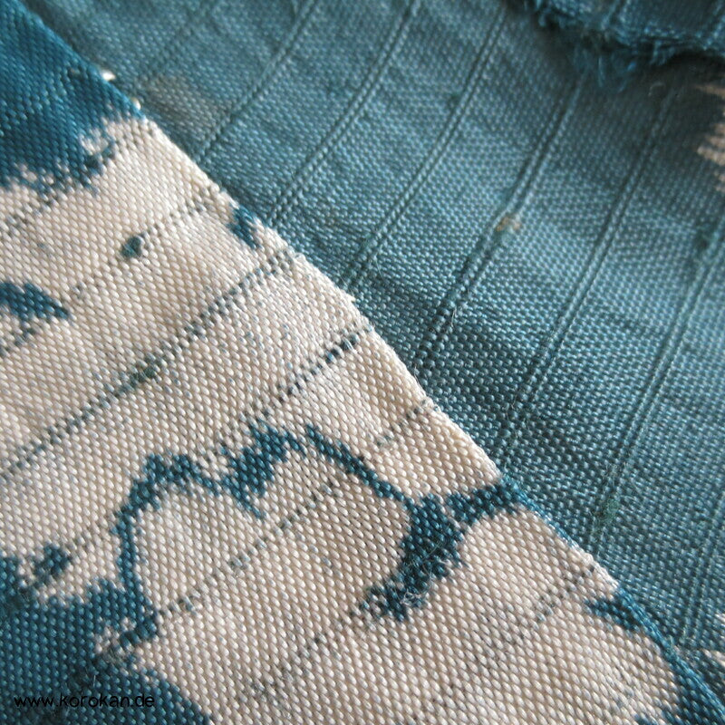 antiker japanischer Genji Guruma, Wellen Rho Seide Hitoe Komon Kimono