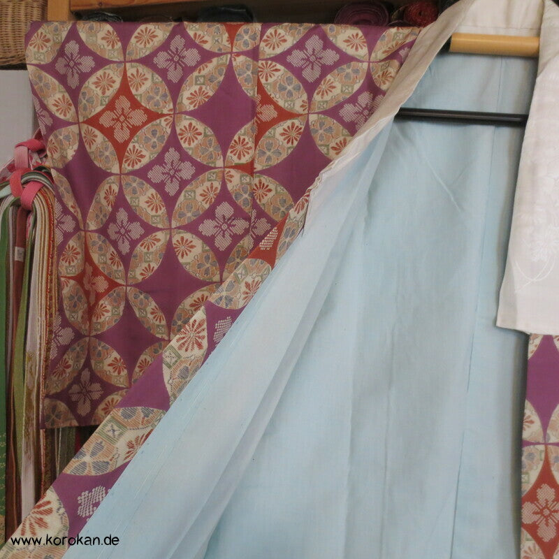 Shippo in mauve beige Seide Juban Unterkimono