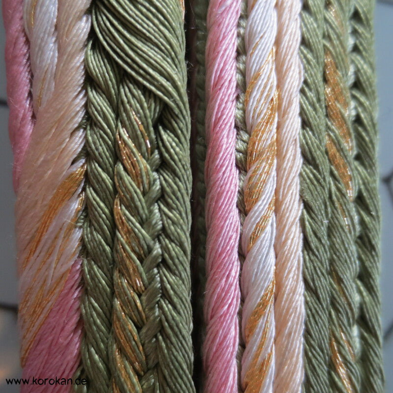 parallel rosa - schilf Obijime, Seide / Lurex
