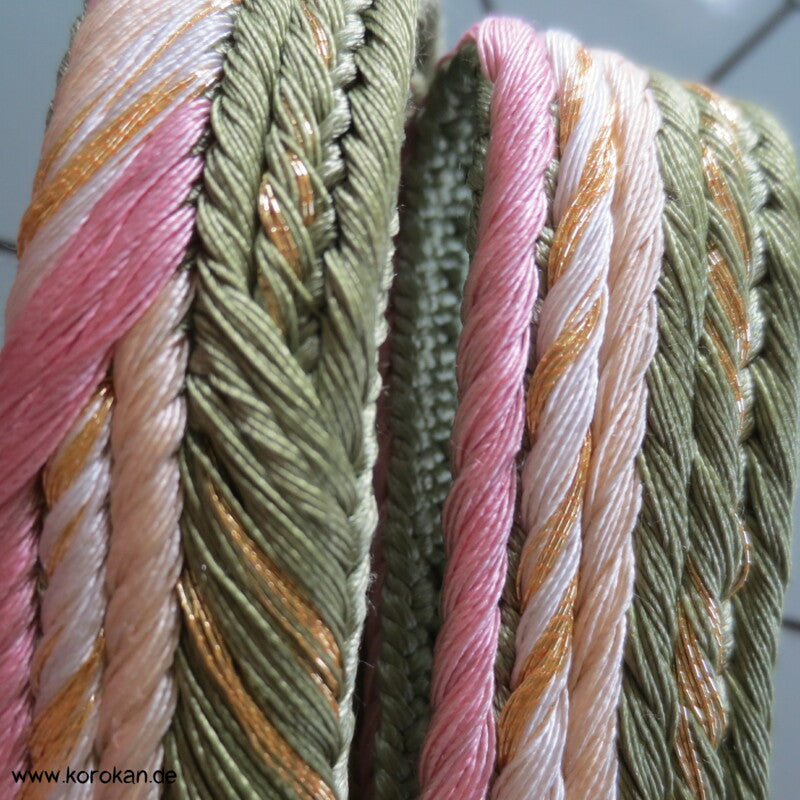 parallel rosa - schilf Obijime, Seide / Lurex
