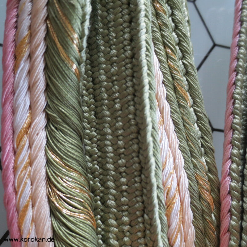 parallel rosa - schilf Obijime, Seide / Lurex