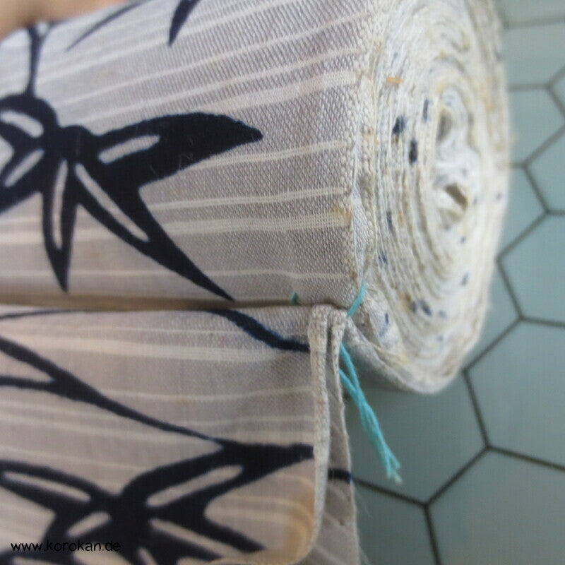 Bambus auf hellgrau Yukata Kimono Stoff