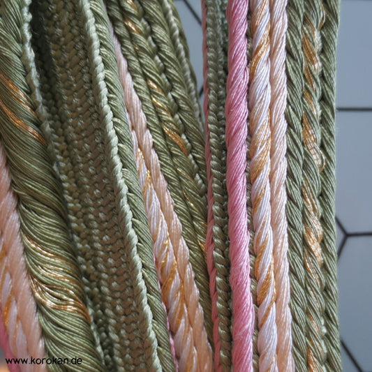 parallel rosa - schilf Obijime, Seide / Lurex