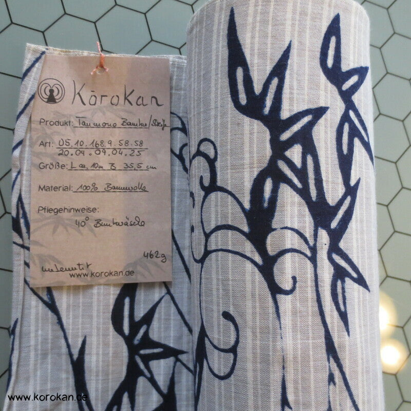 Bambus auf hellgrau Yukata Kimono Stoff
