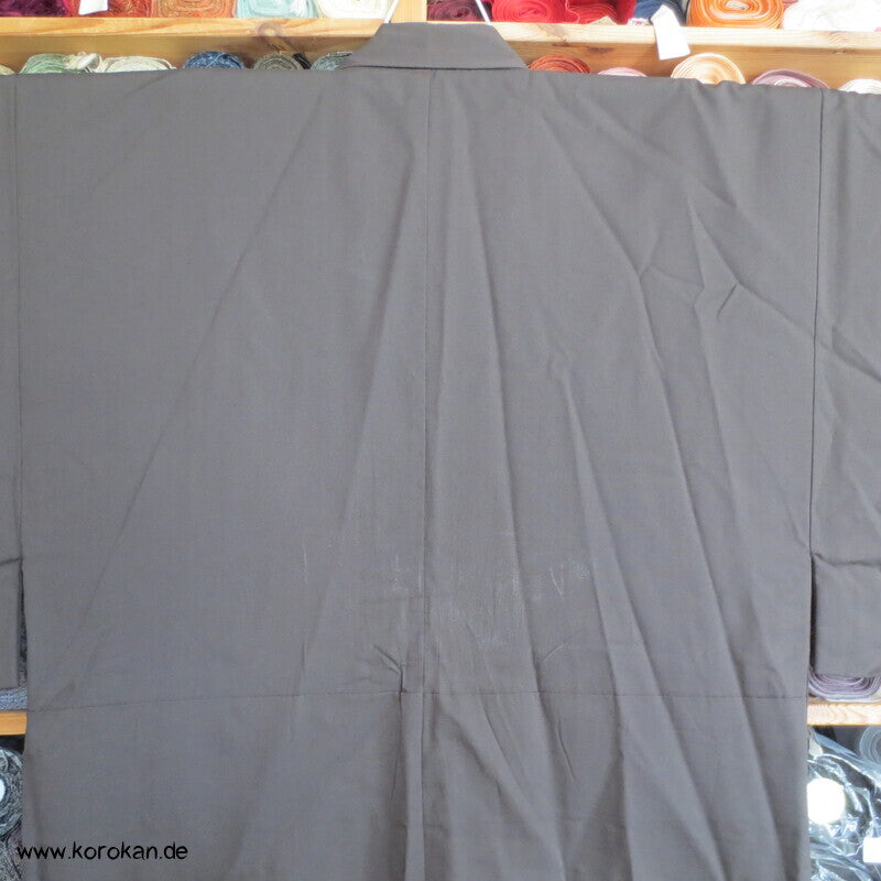 dunkelbrauner Komon Kimono , strukturiert gewebt