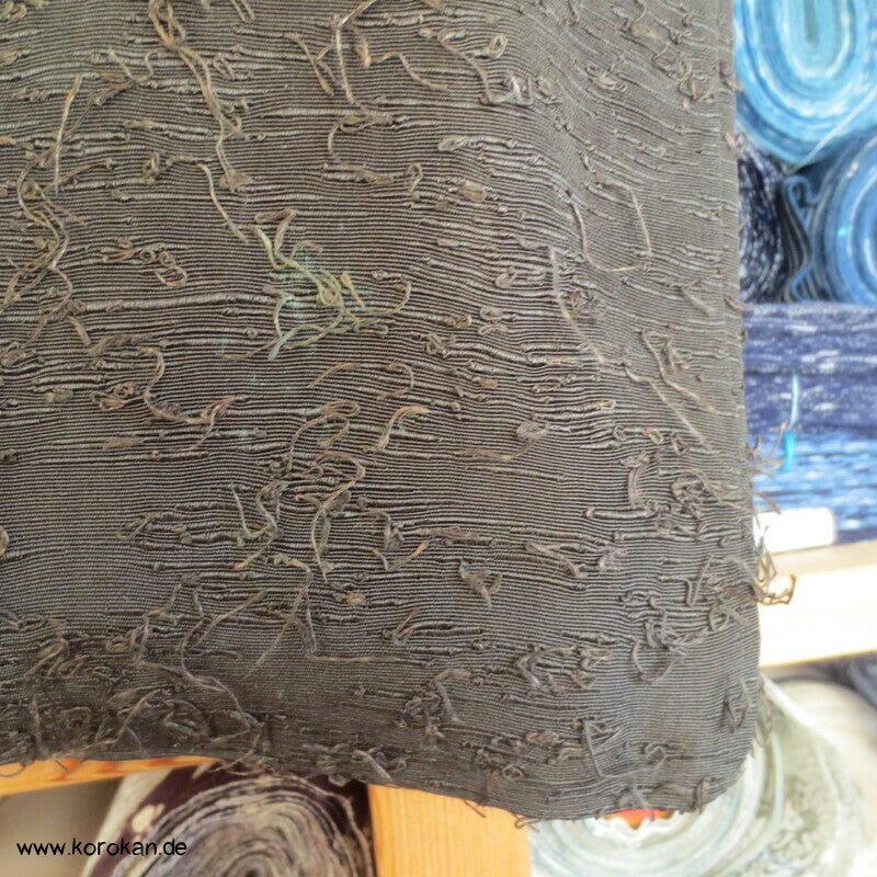 zotteliger Fushi Tsumugi Haori Kimono Jacke, mit Himo