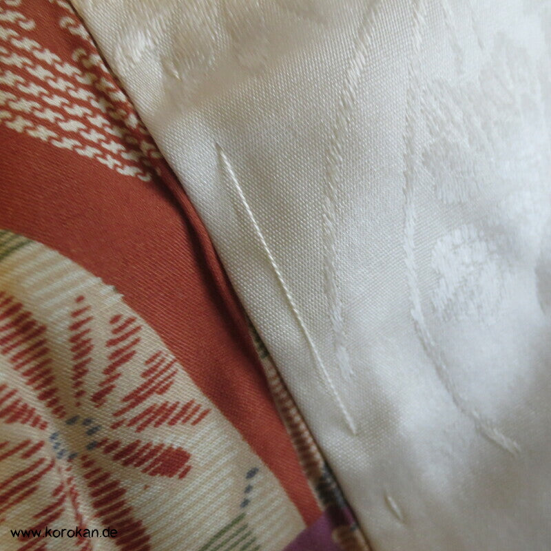 Shippo in mauve beige Seide Juban Unterkimono