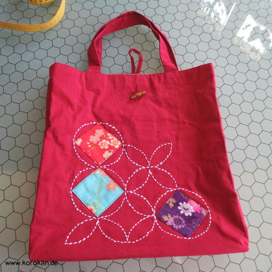 Baumwoll Sachiko Stickerei Tasche für Yukata Kimono