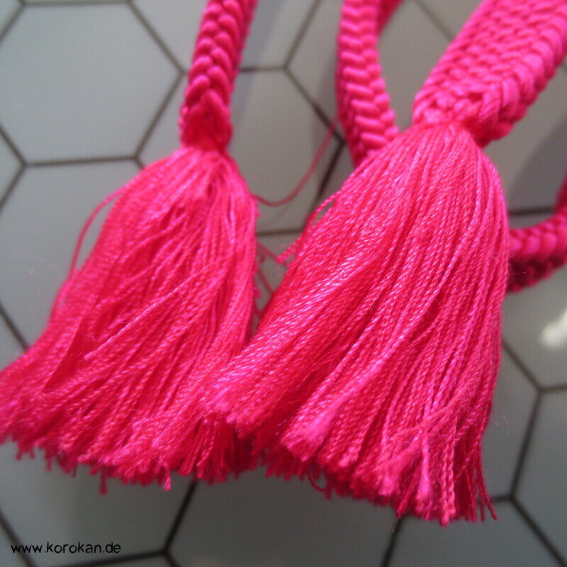Obijime, pink mit gestickter Chrysantheme