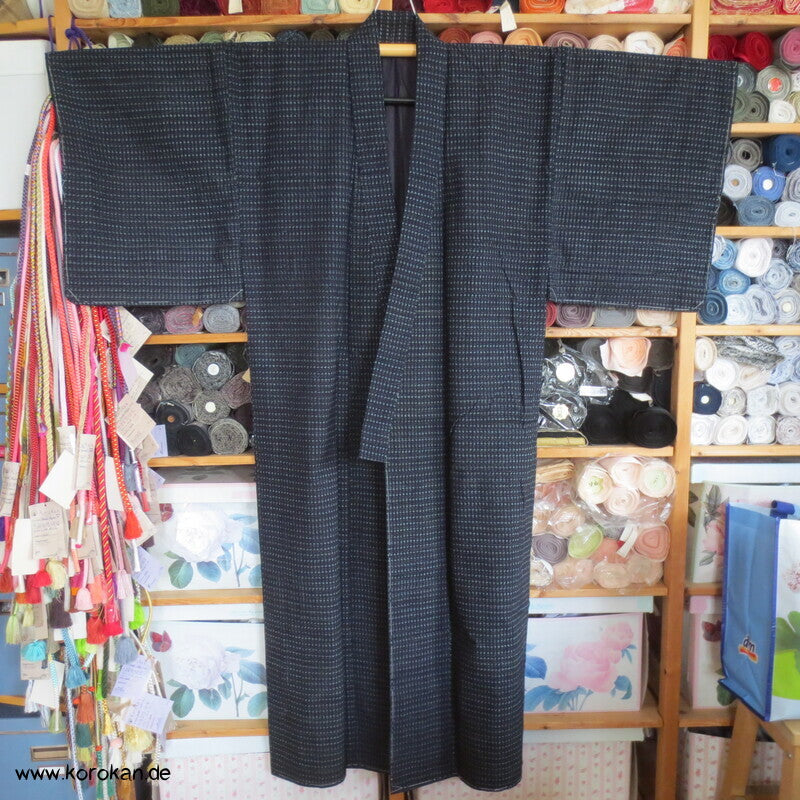 Kasuri Tsumugi Wolle / Seiden Männer Kimono