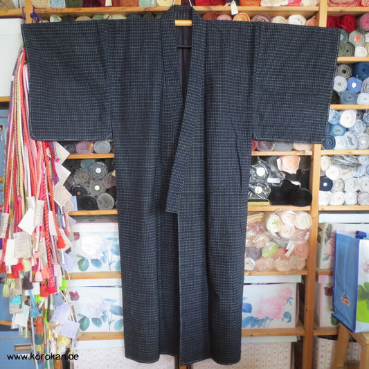 Kasuri Tsumugi Wolle / Seiden Männer Kimono