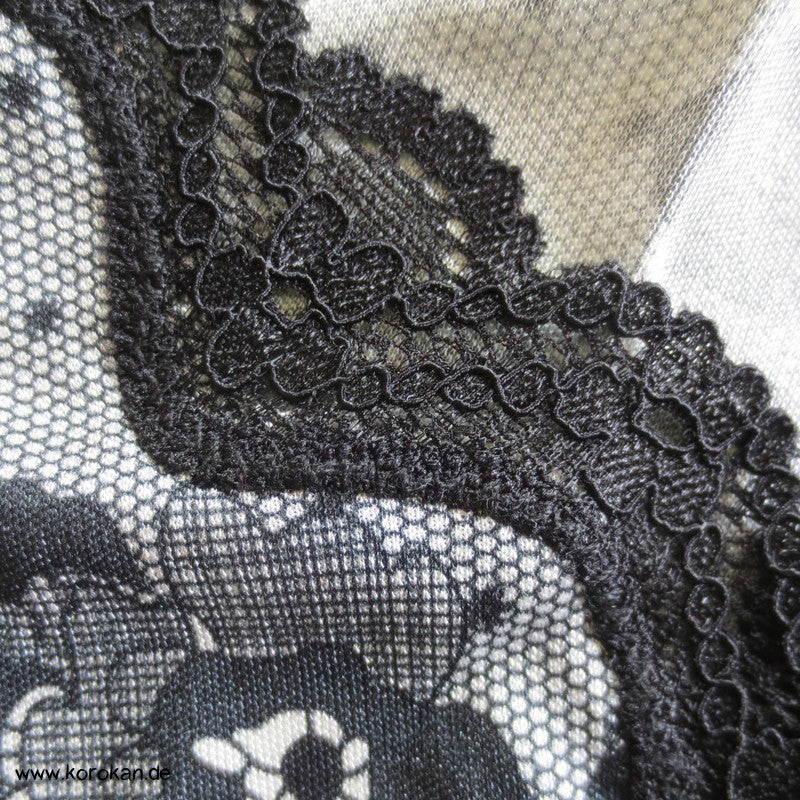 Bütefür Unterkleid Gr. L, Spitzendruck mit Spitzenrand Seide Viscose