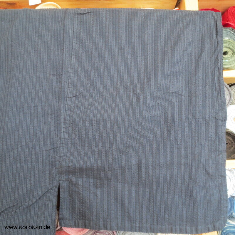Awa Shijira Hitoe / Yukata - ungefütterter Männer Baumwoll Kimono, blauschwarz