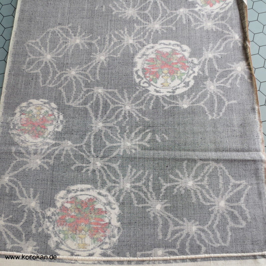Asanoha, Spiegel Kasuri Japan Tsumugi Seide Kimono Stoffrolle