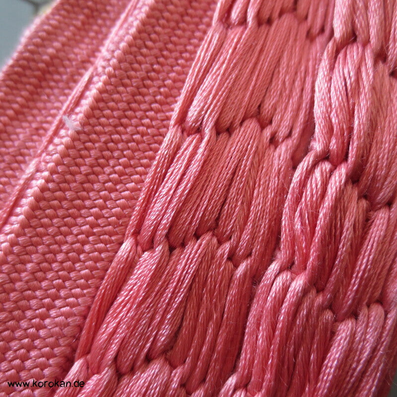Obijime, rosa mit Flottierungen und gelb und flieder