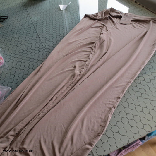 Pyjama Hose Boris Bütefür taupe Seide, schlicht, sehr groß, XXXL