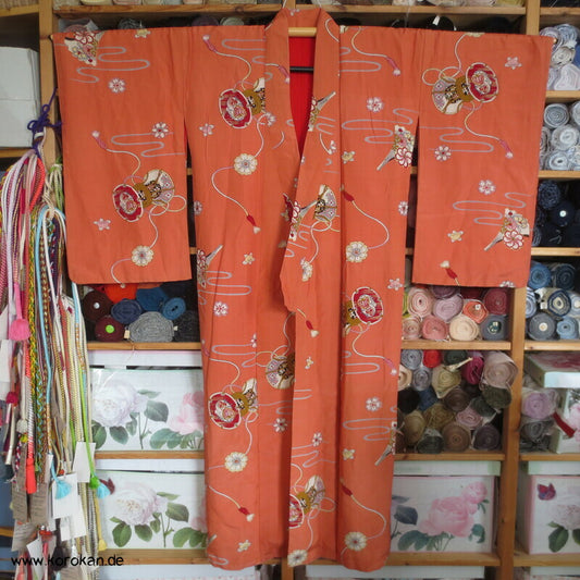 Taiko Handtrommeln Chu Furisode / Komon Kimono