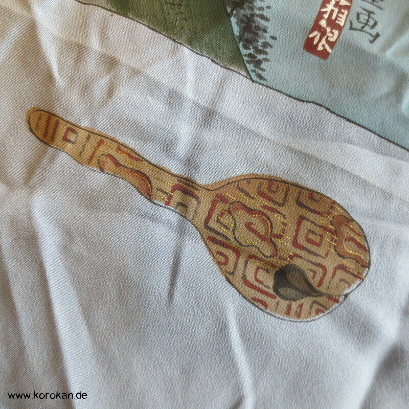Tokkaido handgemalter Seidencrepe Haori Kimono Jacken Schulter Futter