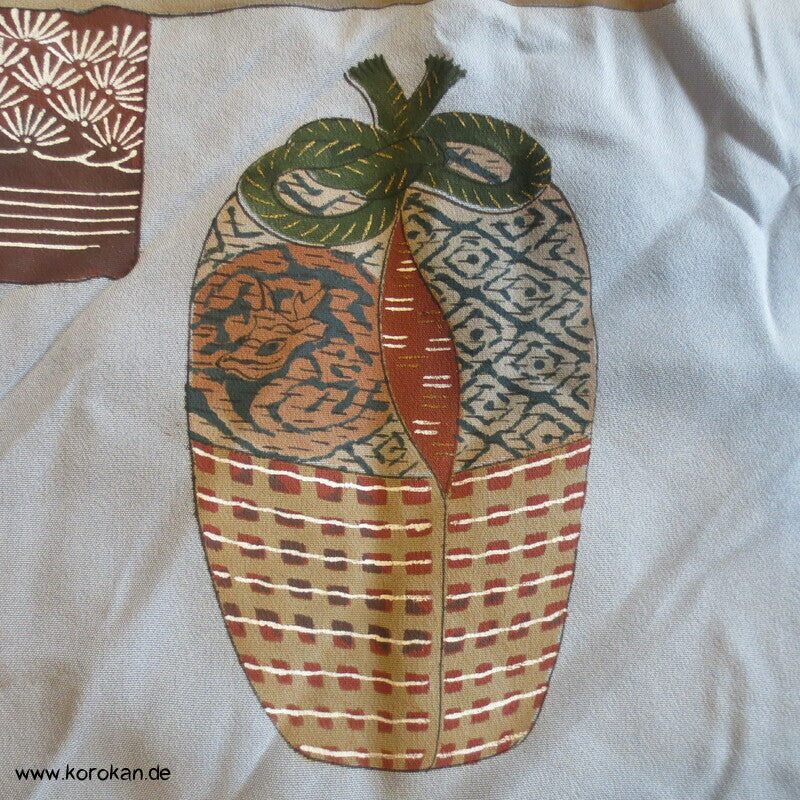 Tokkaido handgemalter Seidencrepe Haori Kimono Jacken Schulter Futter