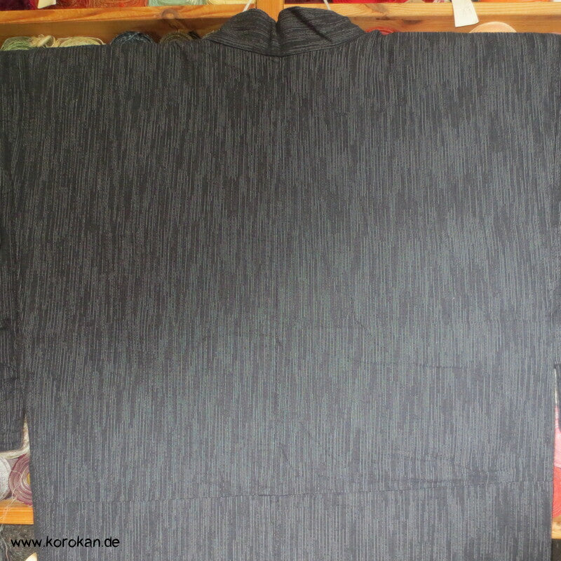Awa Shijira Hitoe / Yukata - ungefütterter Männer Baumwoll Kimono, feine Streifen