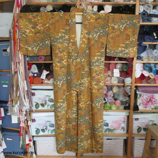 klassische japanische Muster Komon Kimono, Seidencrepe