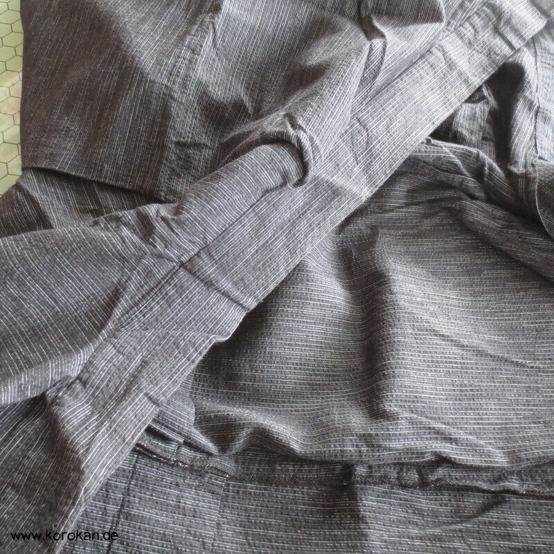 Awa Shijira Hitoe / Yukata - ungefütterter Männer Baumwoll Kimono, feine Streifen