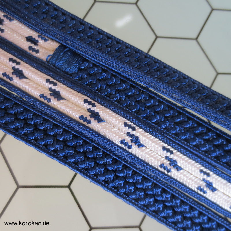 blau mit weißen Abschnitten Obijime, neu