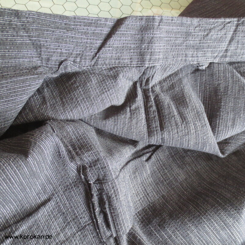 Awa Shijira Hitoe / Yukata - ungefütterter Männer Baumwoll Kimono, feine Streifen