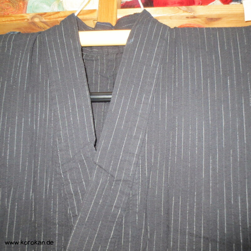 Awa Shijira Hitoe / Yukata - ungefütterter Männer Baumwoll Kimono, Streifen