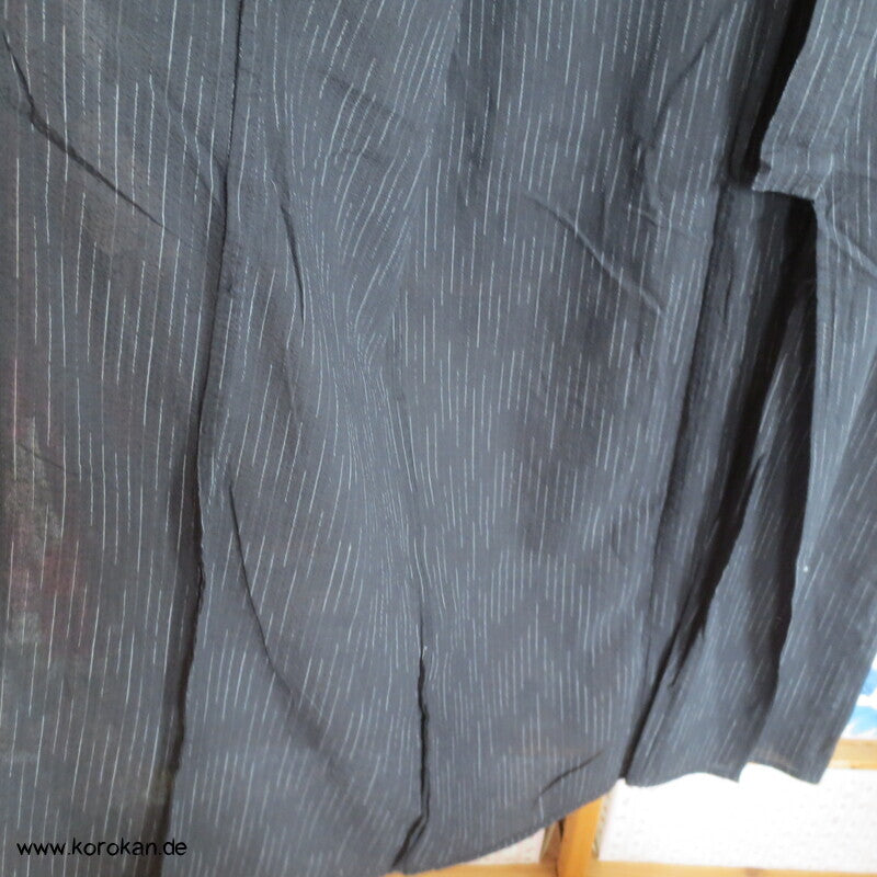 Awa Shijira Hitoe / Yukata - ungefütterter Männer Baumwoll Kimono, Streifen