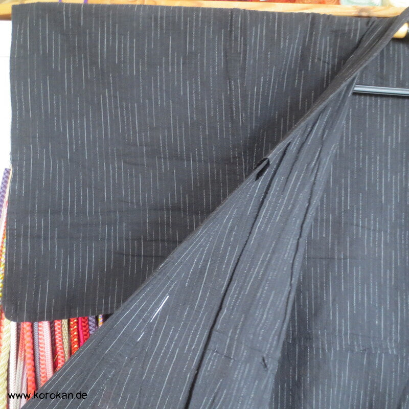 Awa Shijira Hitoe / Yukata - ungefütterter Männer Baumwoll Kimono, Streifen