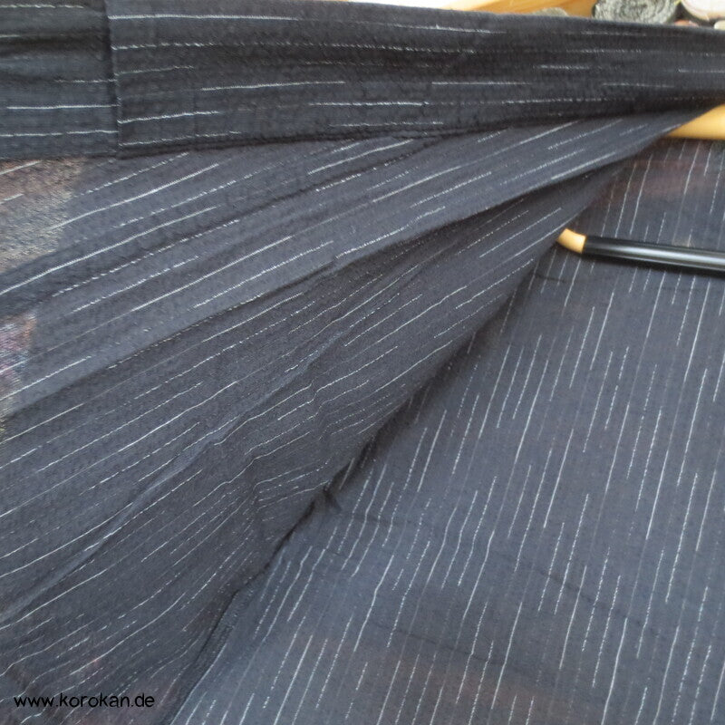 Awa Shijira Hitoe / Yukata - ungefütterter Männer Baumwoll Kimono, Streifen
