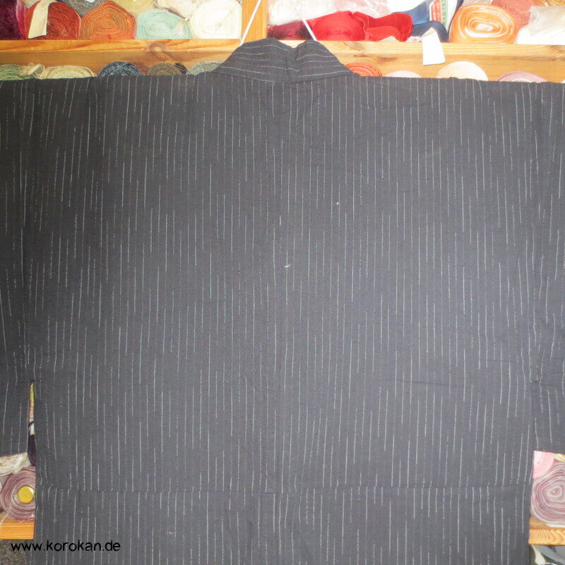 Awa Shijira Hitoe / Yukata - ungefütterter Männer Baumwoll Kimono, Streifen