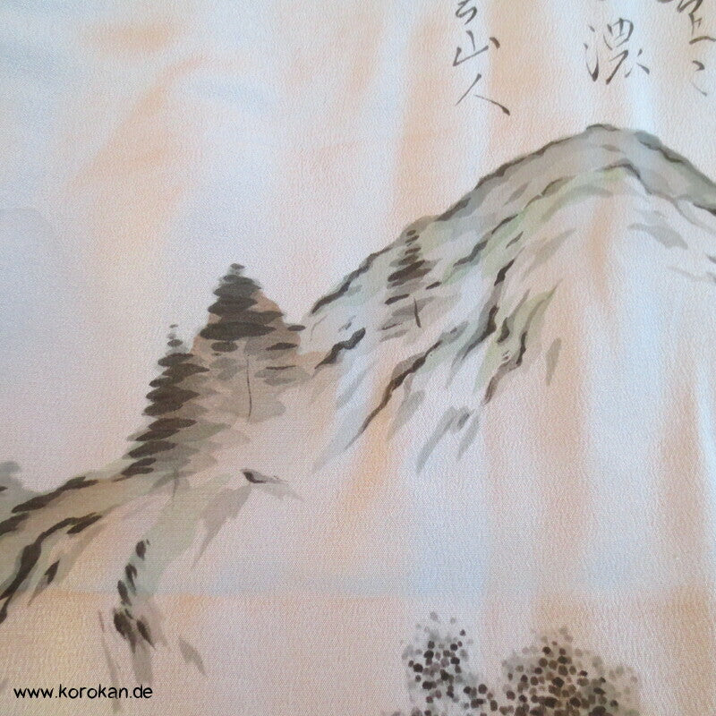 Landschaftsbild Männer Juban Kimono, Seiden Karieba