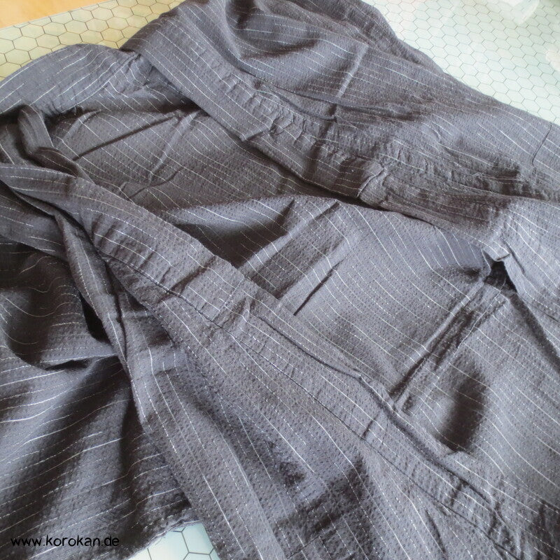 Awa Shijira Hitoe / Yukata - ungefütterter Männer Baumwoll Kimono, Streifen