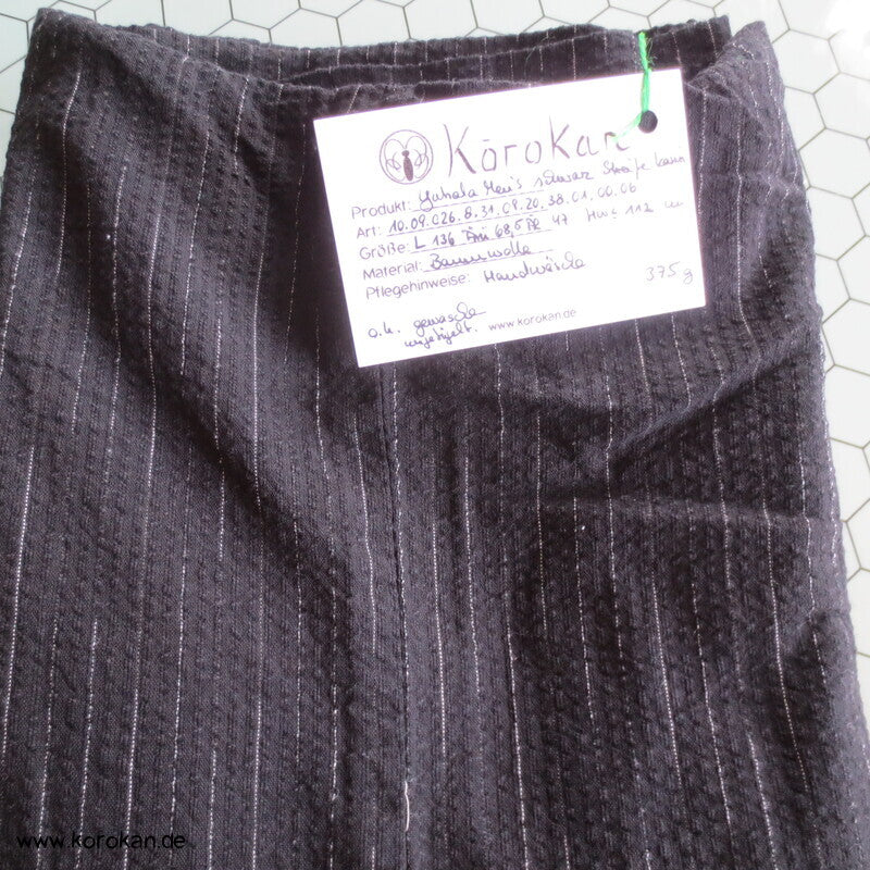 Awa Shijira Hitoe / Yukata - ungefütterter Männer Baumwoll Kimono, Streifen