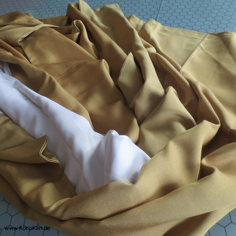 senffarben / messing Iromuji Seidencrepe Kimono