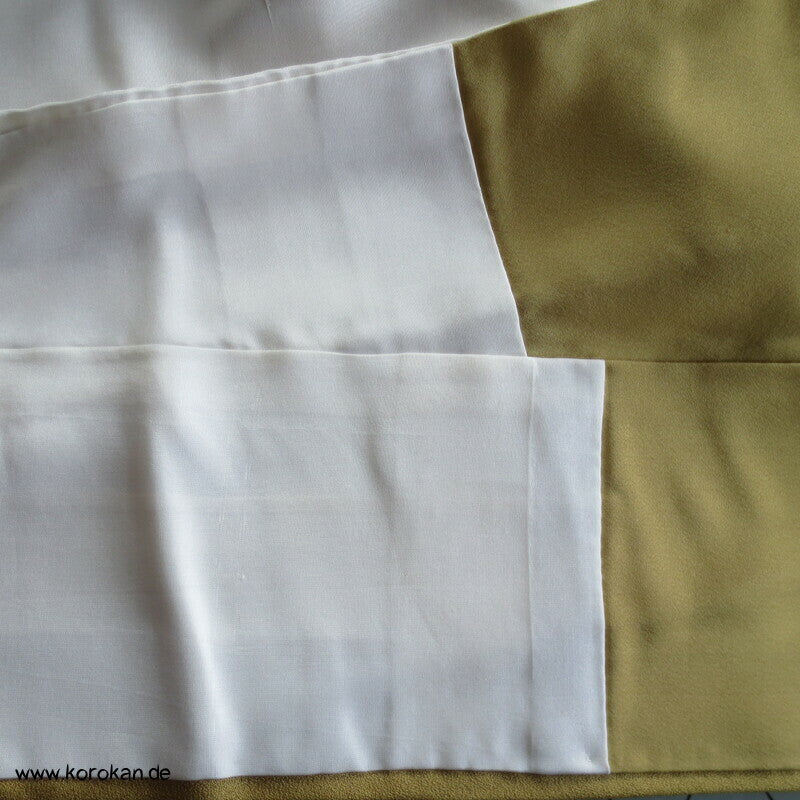 senffarben / messing Iromuji Seidencrepe Kimono
