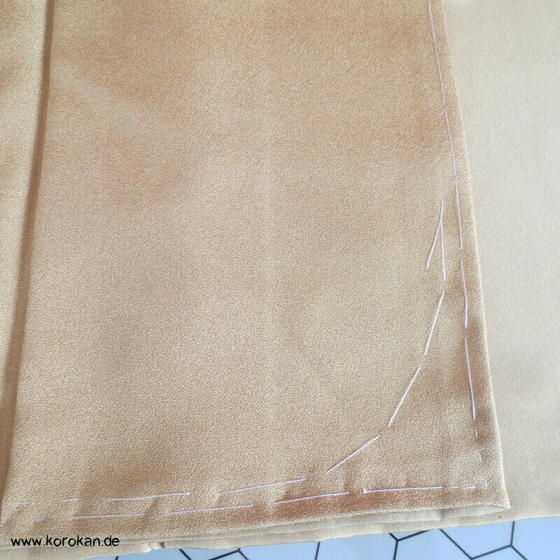 senffarben / messing Iromuji Seidencrepe Kimono