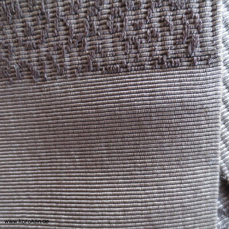 japanischer dunkelbrauner Seidenjacquard Kaku Obi Kimonogürtel