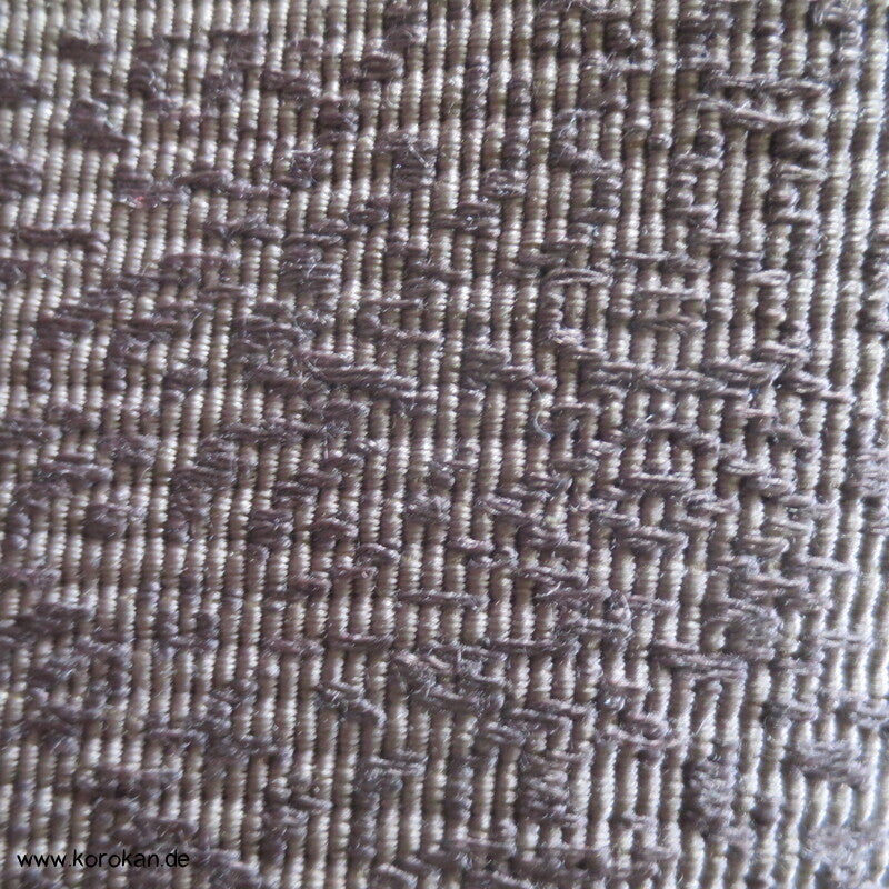 japanischer dunkelbrauner Seidenjacquard Kaku Obi Kimonogürtel