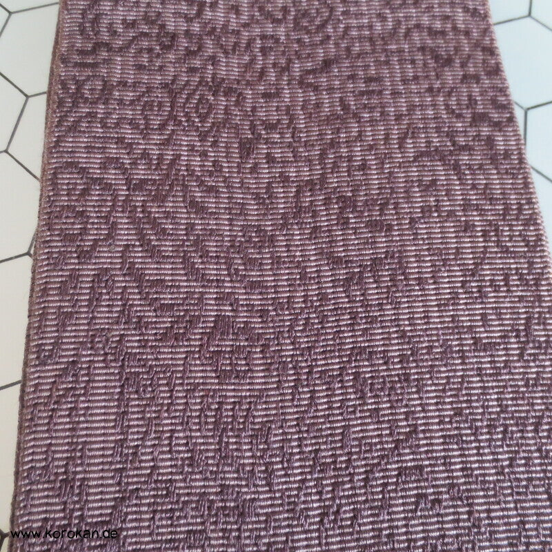 japanischer dunkelbrauner Seidenjacquard Kaku Obi Kimonogürtel
