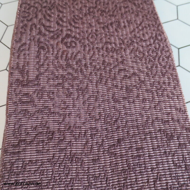 japanischer dunkelbrauner Seidenjacquard Kaku Obi Kimonogürtel
