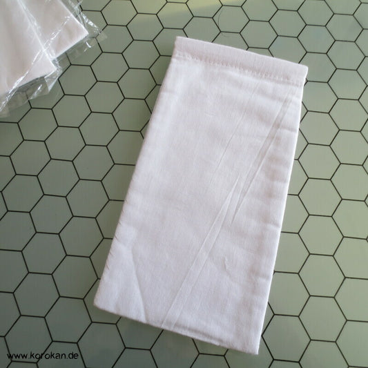 Brillenetui  - Handytaschen weiße Baumwolle, mit Spannklemme