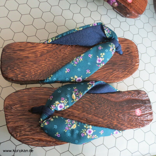 moderne Geta Sandalen, Paulownia Holz, Stoffriemen