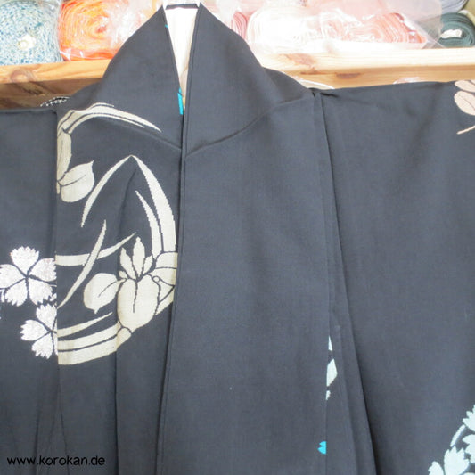 Blütenrondelle Hitoe Komon Kimono aus feinem Omeshi