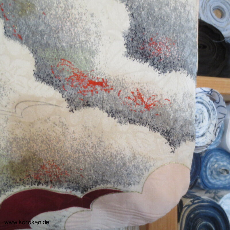 Wolken Seidendamast Haori mit Himo